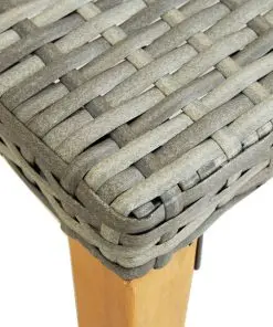 vidaXL Garden Bench 80 cm Poly Rattan Grey
