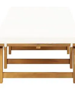 vidaXL Folding Sun Lounger with Cushion Solid Acacia Wood