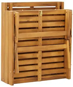 vidaXL Folding Sun Lounger with Cushion Solid Acacia Wood
