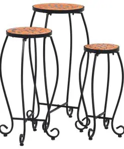 vidaXL Mosaic Tables 3 pcs Terracotta Ceramic