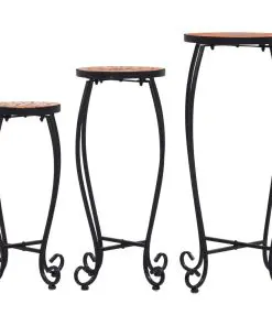 vidaXL Mosaic Tables 3 pcs Terracotta Ceramic