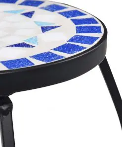 vidaXL Mosaic Tables 3 pcs Blue and White Ceramic