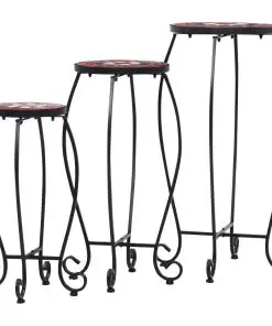 vidaXL Mosaic Tables 3 pcs Terracotta and White Ceramic