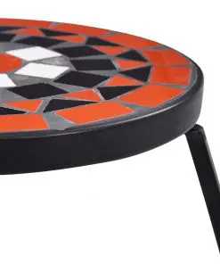 vidaXL Mosaic Tables 3 pcs Terracotta and White Ceramic