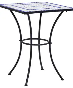 vidaXL Mosaic Bistro Table Blue and White 60 cm Ceramic