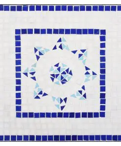 vidaXL Mosaic Bistro Table Blue and White 60 cm Ceramic