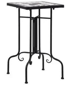 vidaXL Mosaic Side Table Black and White Ceramic