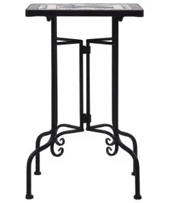 vidaXL Mosaic Side Table Black and White Ceramic