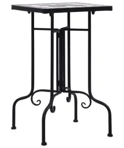 vidaXL Mosaic Side Table Black and White Ceramic