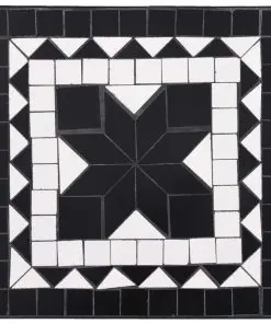 vidaXL Mosaic Side Table Black and White Ceramic