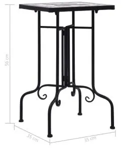 vidaXL Mosaic Side Table Black and White Ceramic
