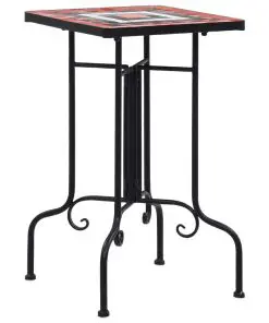 vidaXL Mosaic Side Table Terracotta and White Ceramic