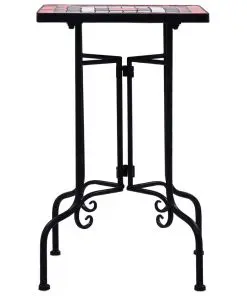 vidaXL Mosaic Side Table Terracotta and White Ceramic