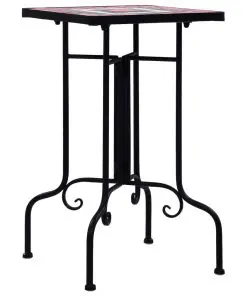 vidaXL Mosaic Side Table Terracotta and White Ceramic