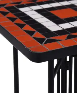 vidaXL Mosaic Side Table Terracotta and White Ceramic