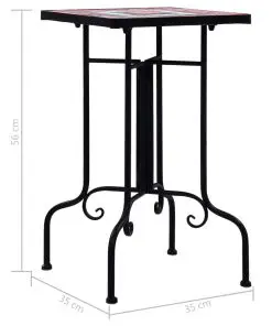 vidaXL Mosaic Side Table Terracotta and White Ceramic