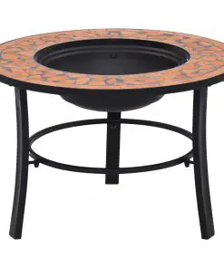 vidaXl Mosaic Fire Pit Terracotta 68cm Ceramic