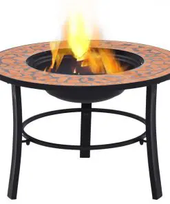 vidaXl Mosaic Fire Pit Terracotta 68cm Ceramic