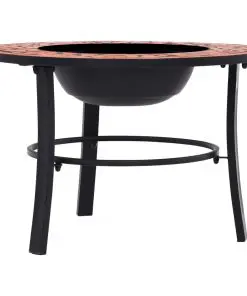vidaXl Mosaic Fire Pit Terracotta 68cm Ceramic