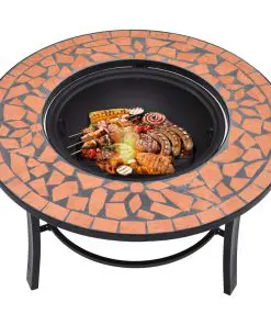 vidaXl Mosaic Fire Pit Terracotta 68cm Ceramic