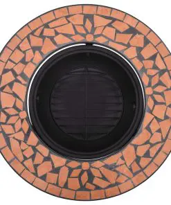 vidaXl Mosaic Fire Pit Terracotta 68cm Ceramic