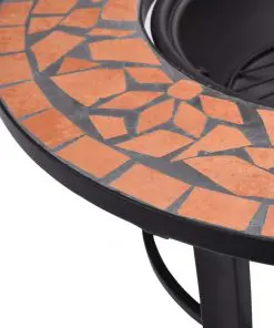 vidaXl Mosaic Fire Pit Terracotta 68cm Ceramic