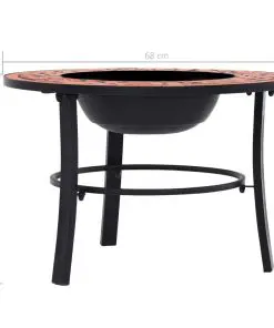 vidaXl Mosaic Fire Pit Terracotta 68cm Ceramic