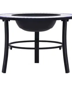 vidaXl Mosaic Fire Pit Blue and White 68cm Ceramic