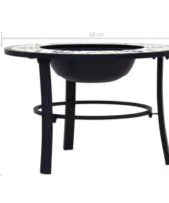 vidaXl Mosaic Fire Pit Green 68cm Ceramic