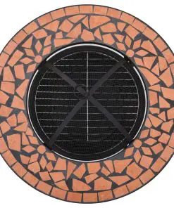 vidaXL Mosaic Fire Pit Table Terracotta 68 cm Ceramic