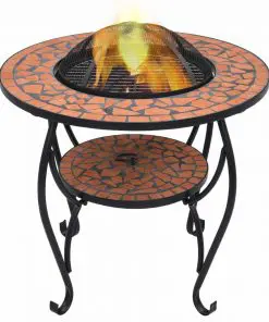 vidaXL Mosaic Fire Pit Table Terracotta 68 cm Ceramic