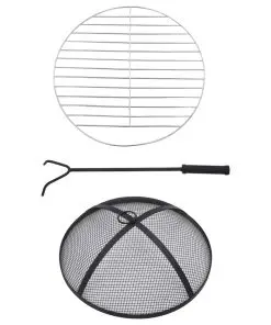 vidaXL Mosaic Fire Pit Table Blue and White 68 cm Ceramic