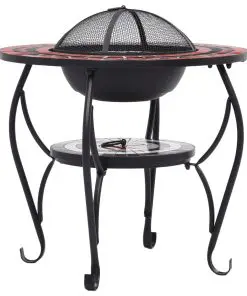 vidaXL Mosaic Fire Pit Table Terracotta and White 68 cm Ceramic