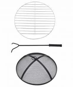 vidaXL Mosaic Fire Pit Table Terracotta and White 68 cm Ceramic