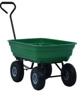 vidaXL Garden Tipping Hand Cart 300 kg 75L Green