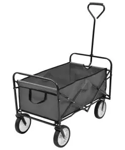 vidaXL Folding Hand Trolley Steel Grey