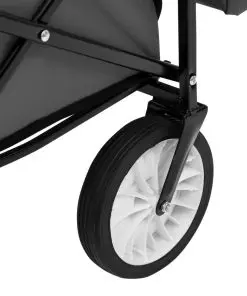 vidaXL Folding Hand Trolley with Canopy Steel Grey