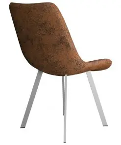 vidaXL Dining Chairs 2 pcs Brown Faux Suede Leather