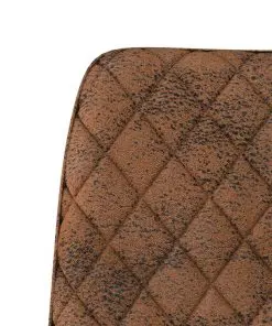 vidaXL Dining Chairs 2 pcs Brown Faux Suede Leather