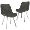 vidaXL Dining Chairs 2 pcs Grey Faux Suede Leather