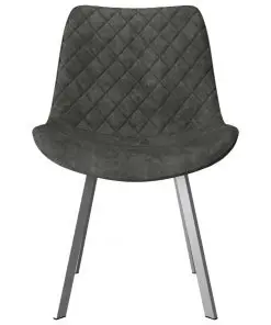 vidaXL Dining Chairs 2 pcs Grey Faux Suede Leather