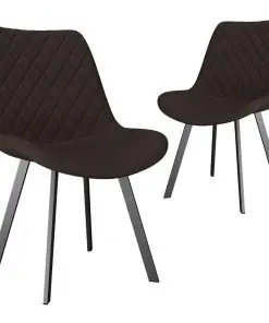 vidaXL Dining Chairs 2 pcs Brown Faux Leather