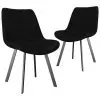vidaXL Dining Chairs 2 pcs Black Faux Leather