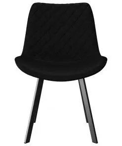 vidaXL Dining Chairs 2 pcs Black Faux Leather