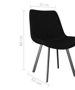 vidaXL Dining Chairs 2 pcs Black Faux Leather
