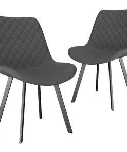 vidaXL Dining Chairs 2 pcs Light Grey Faux Leather