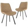 vidaXL Dining Chairs 2 pcs Cream Faux Leather