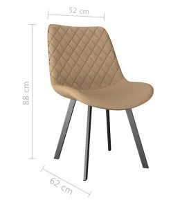 vidaXL Dining Chairs 2 pcs Cream Faux Leather