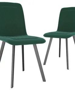 vidaXL Dining Chairs 2 pcs Green Velvet