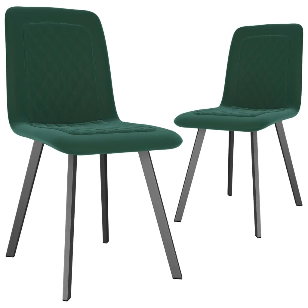 vidaXL Dining Chairs 2 pcs Green Velvet
